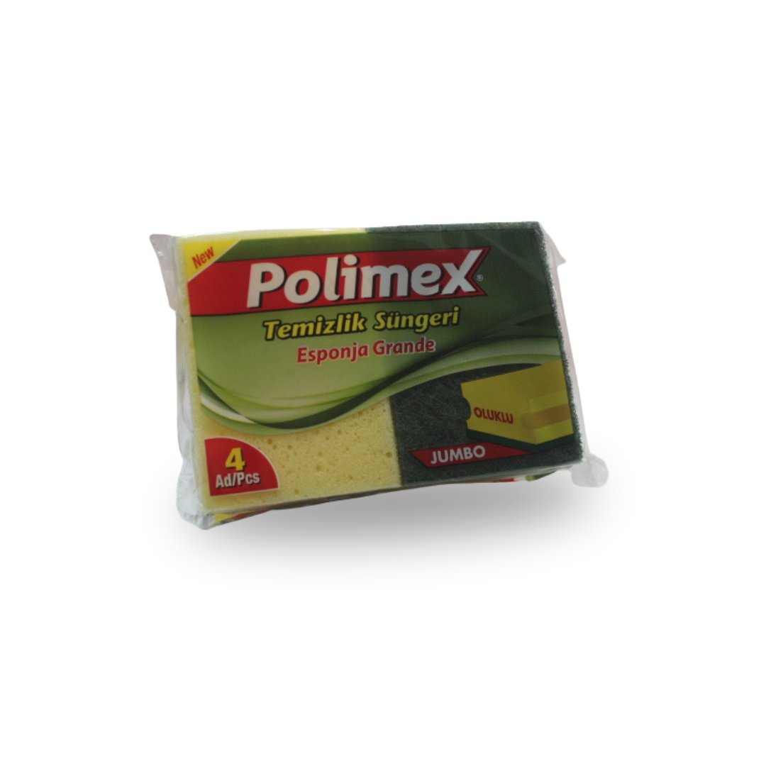 Polimex Jumbo Oluklu Temizlik Sngeri 4'l